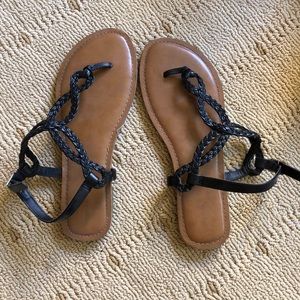 Used Black Strappy Sandals